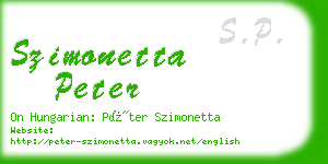 szimonetta peter business card